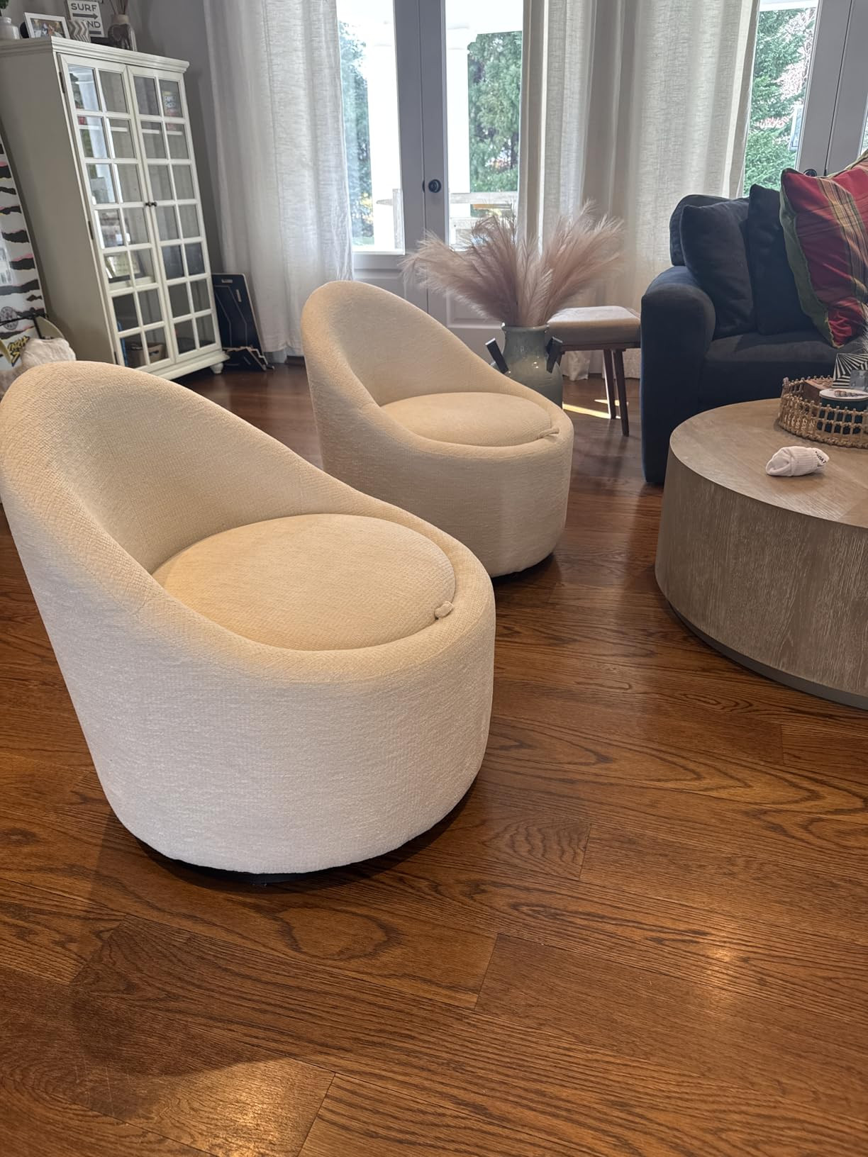 Swivel Accent Chair Set of 2, 360° Swivel Barrel Chair with Hidden Storage, Modern Small Round S... | Amazon (US)