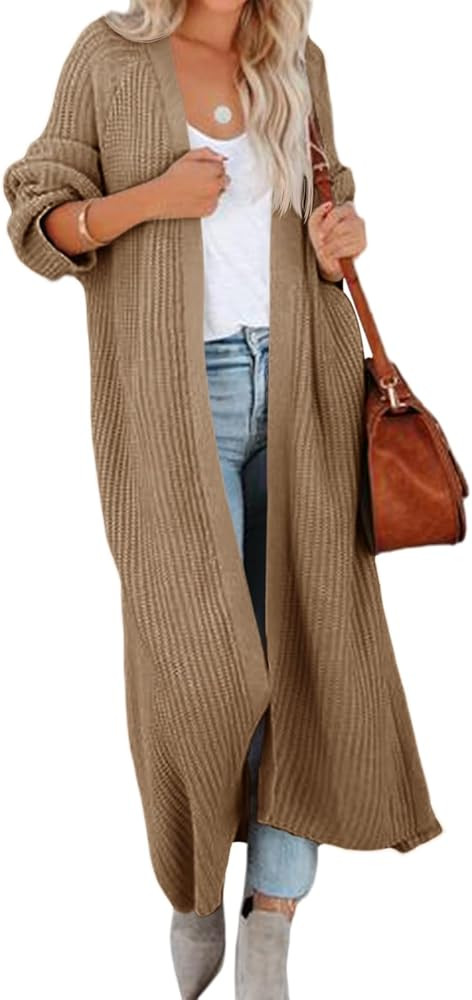 Saodimallsu Womens Chunky Knit Long Cardigan Oversized Sweater Duster | Amazon (US)