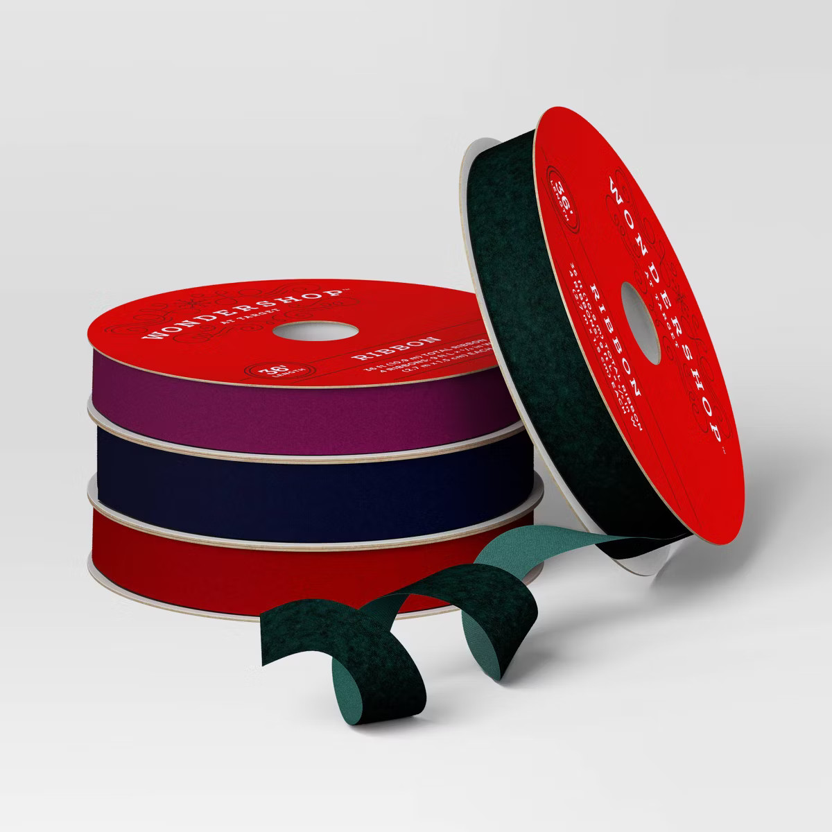 4 pk Christmas Velvet Ribbon Dark Luxe - Wondershop™ | Target