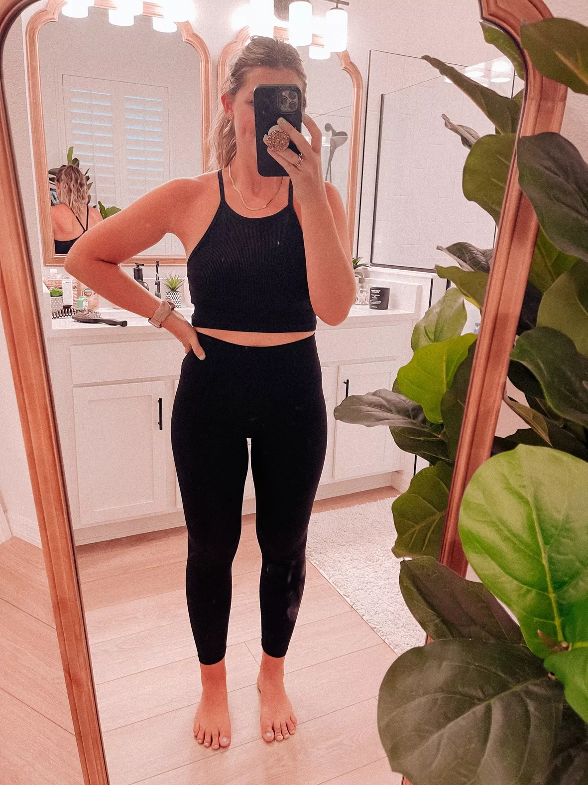 The most flattering leggings and bralette top from Target! Both