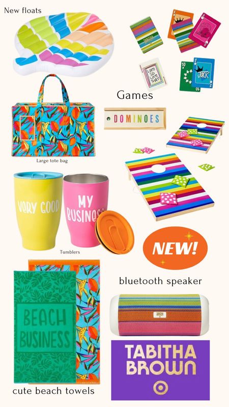 ✨𝙉𝙀𝙒✨ At Target! Fun summer collection now available online! Tabitha Brown at Target, Symummer, summer finds, outdoor, picnic, outdoor games, outdoor dining, tumblers, tote, beach towels, games, Bluetooth streamer cooler 

#LTKSeasonal #LTKstyletip #LTKFind