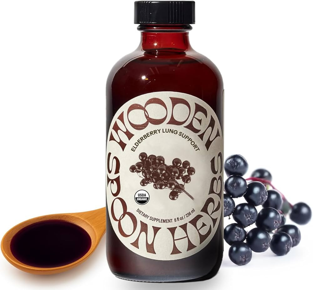 Wooden Spoon Herbs Elderberry Syrup | USDA Certified Organic Lung & Immune Support Tonic | Elderb... | Amazon (US)