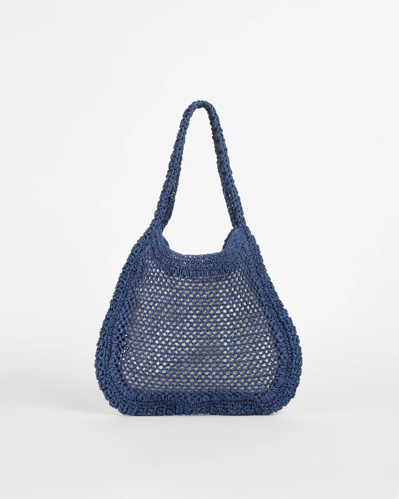 Crochet Paper Straw Shoulder Bag - Navy Blue | Target AU