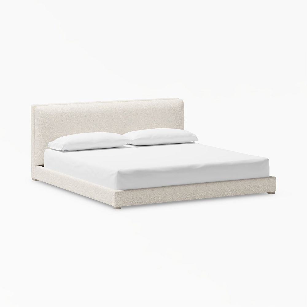 Skye Upholstered Bed, King, Tweed Ivory | Pottery Barn Teen
