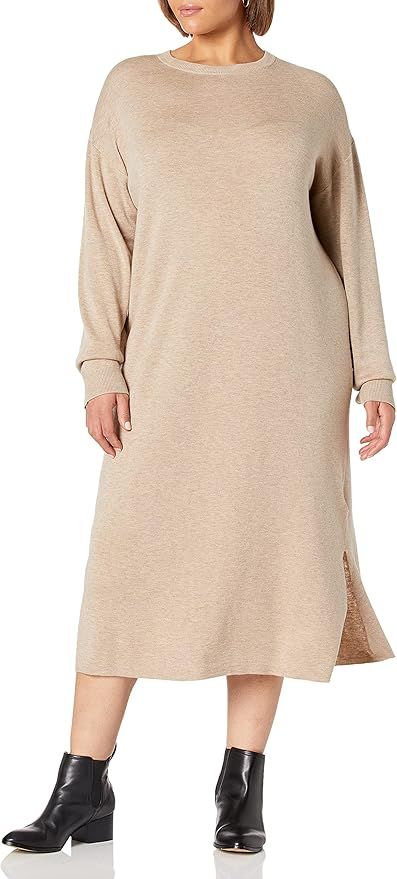 The Drop Women's Suki Rib Midi V-Back Sweater Dress | Amazon (US)