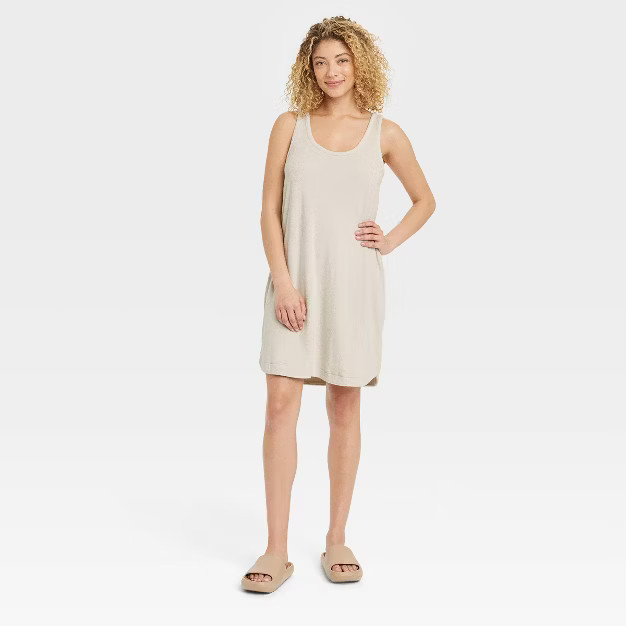 Women's Terry Tank Dress - A New Day™ Tan | Target
