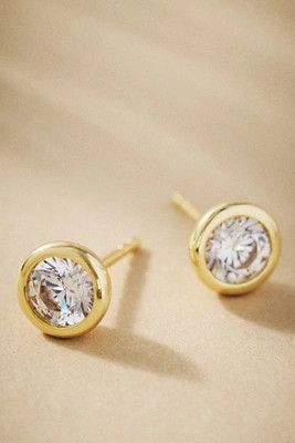 Shashi Bezel Solitaire Stud Earrings | Anthropologie (US)
