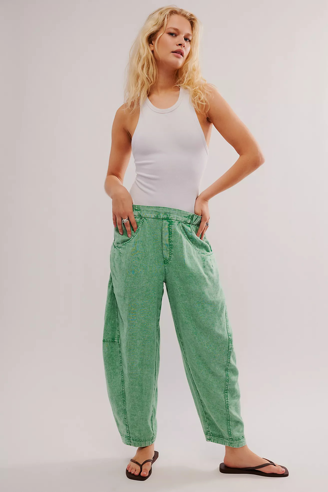 High Road Washed Pull-On Barrel Pants | Free People (Global - UK&FR Excluded)