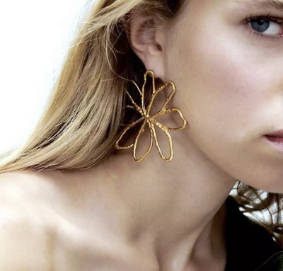 zara flower earrings | eBay US