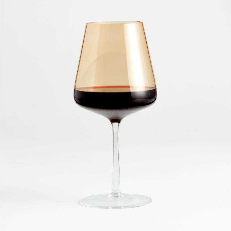 Ingrid Amber Autumn Fall Red Wine Glass | Crate & Barrel | Crate & Barrel