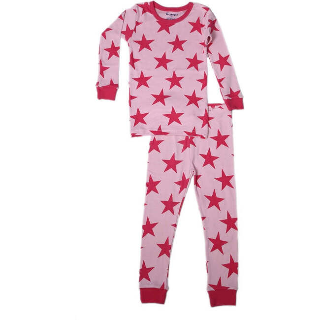 Kids Pajamas, Large Star Pink | Maisonette