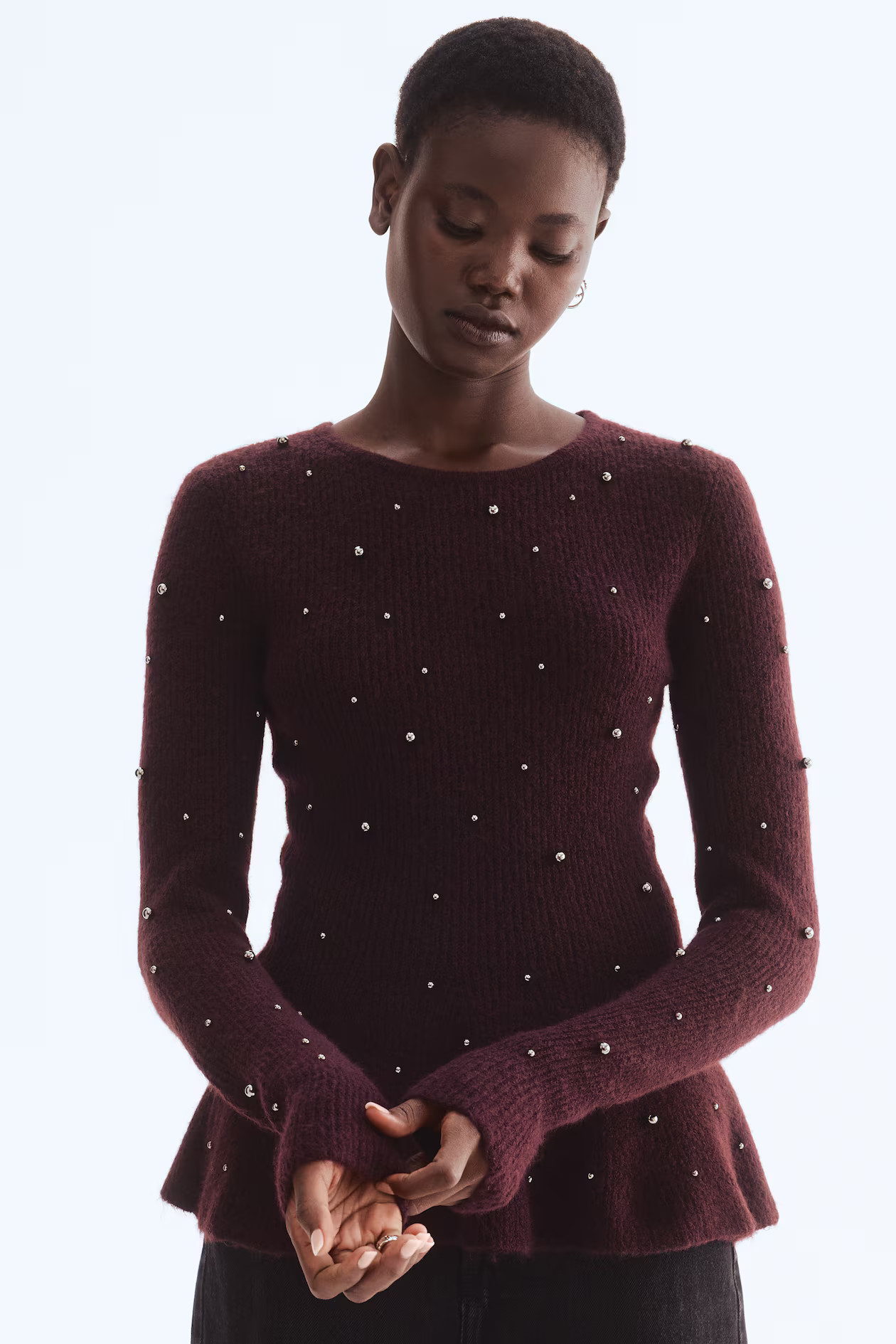 Bead-Embellished Peplum Top | H&M (US + CA)