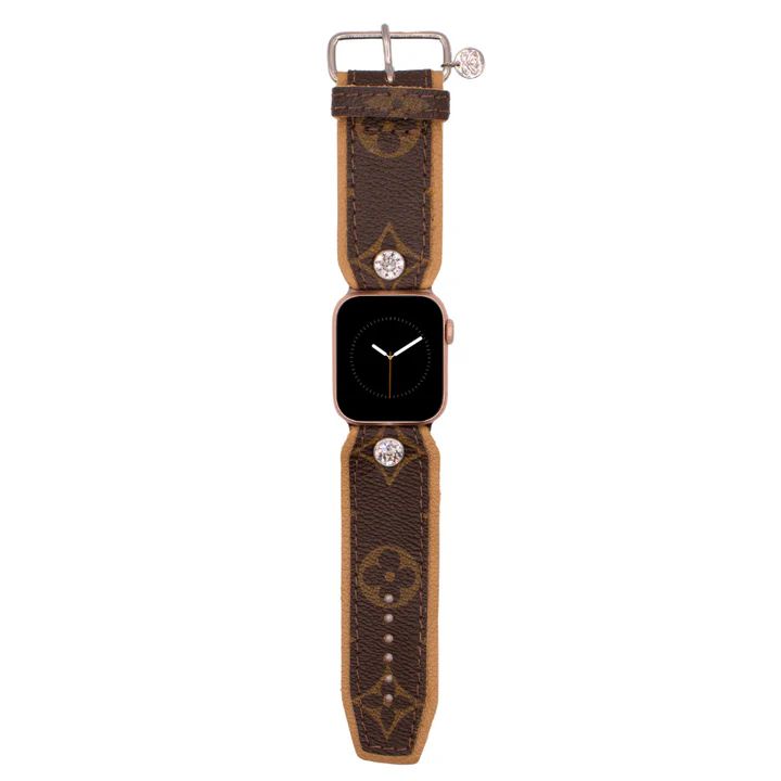 Blessing Band - Upcycled LV Monogram with Leopard Watchband (All Sizes & Watch Types) | Spark*l