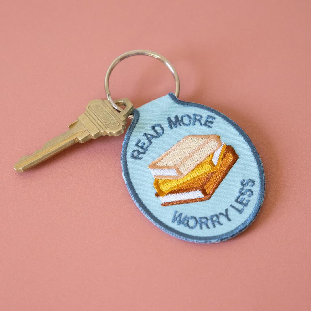 Read More Worry Less Embroidered Keychain | Car Key Accessory Embroidery Gift Ideas, Bookish, Boo... | Etsy (US)