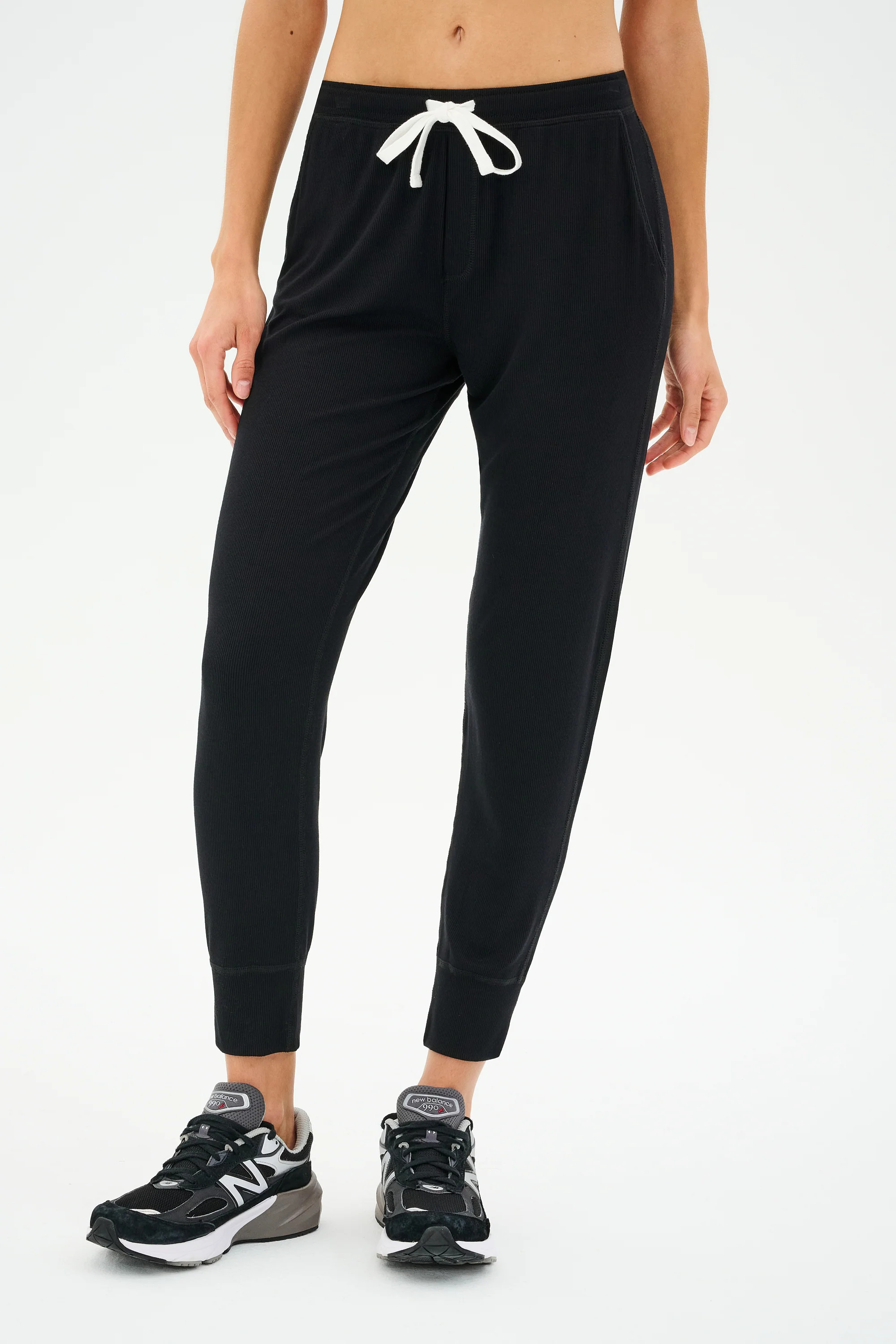 Kiki Rib 7/8 Sweatpant - Black | Splits59.com
