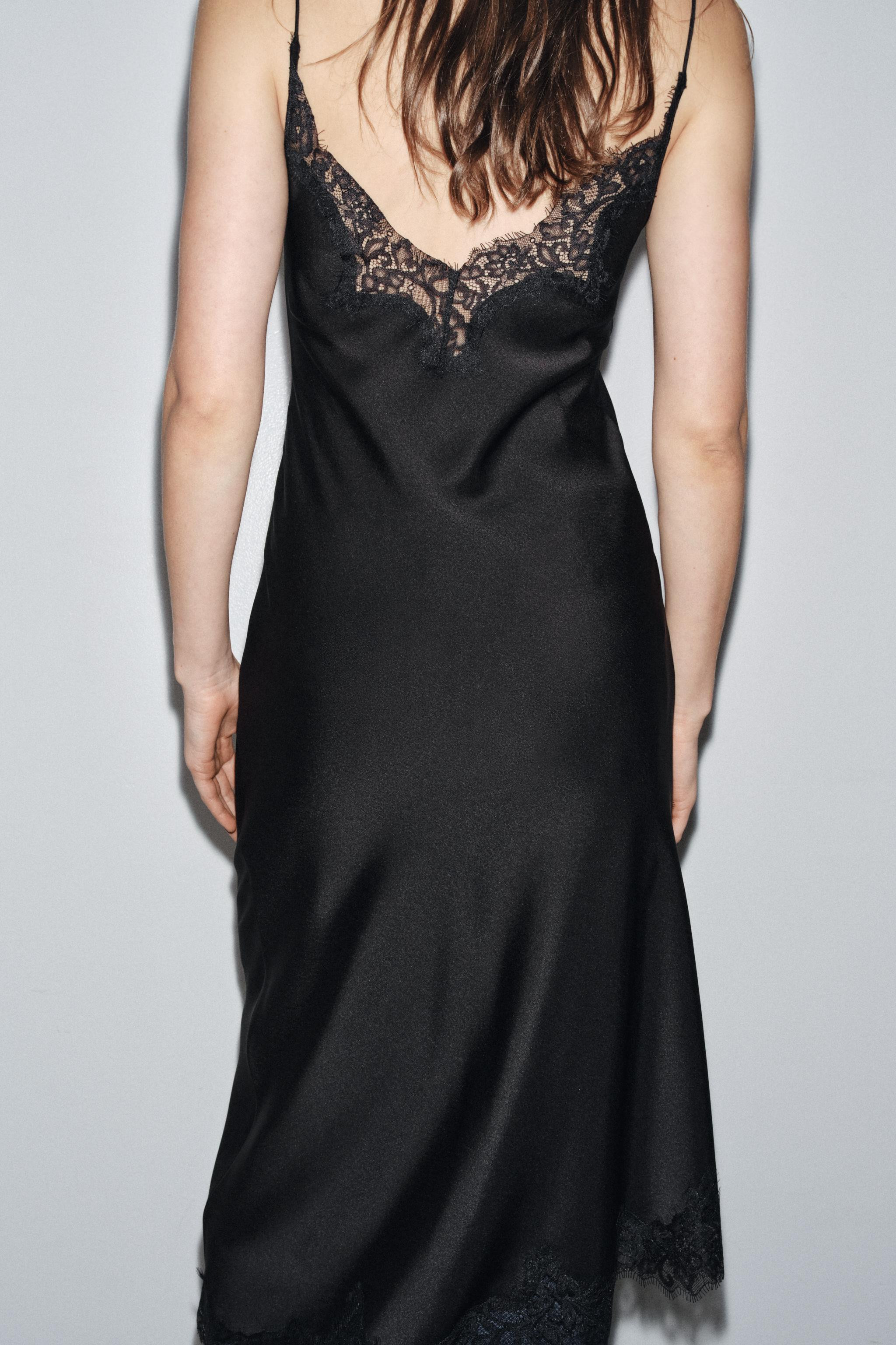 ZW COLLECTION SATIN LACE DRESS | Zara UK