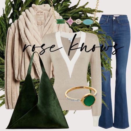 Emerald green accents make this look fresh and festive too. I’ve linked a dupe below to this new Khaite bag 

#LTKGiftGuide #LTKparties #LTKitbag