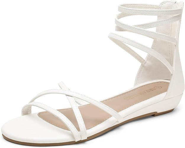 DREAM PAIRS Women's Ankle Strap Rhinestones Low Wedge Sandals | Amazon (US)