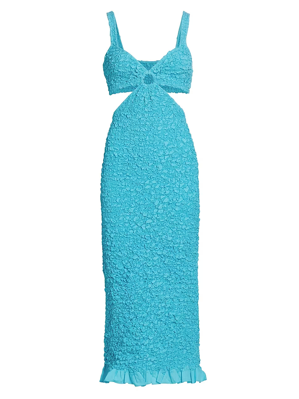 Popcorn Smocking Kellyn Cut-Out Midi-Dress | Saks Fifth Avenue