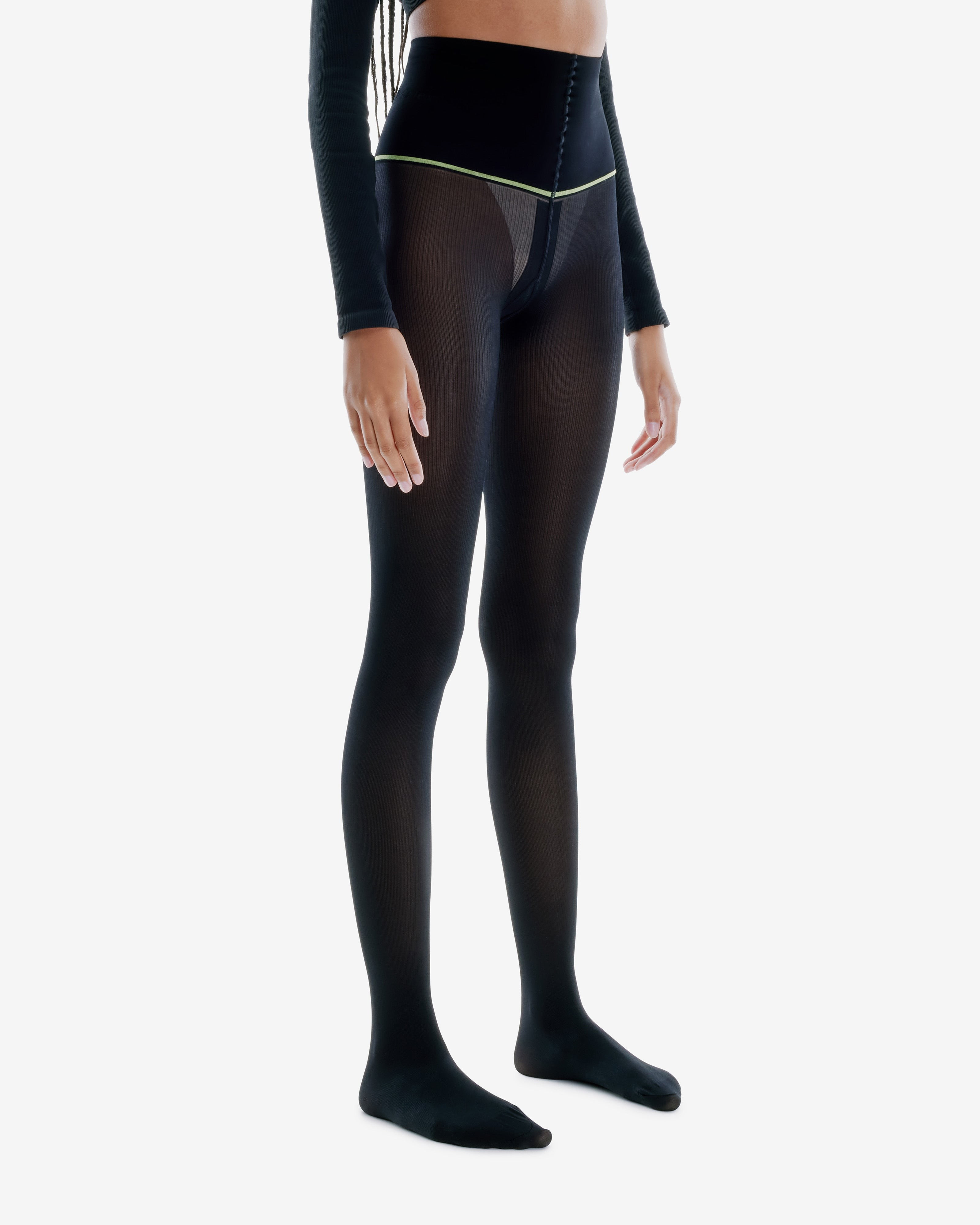 Fine-Rib Semi-Sheer Rip-Resist Tights | Sheertex