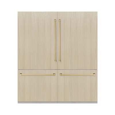 ZLINE Autograph 72 in. Panel Ready Built-In Refrigerator w/ Polished Gold Accents | Perigold