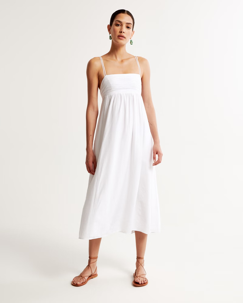 Crinkle Textured Maxi Dress | Abercrombie & Fitch (US)