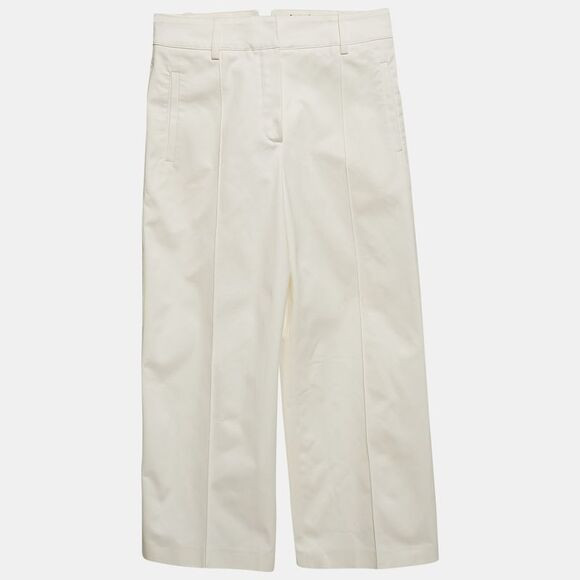 Hermes White Cotton Straight Leg Trousers S | Poshmark
