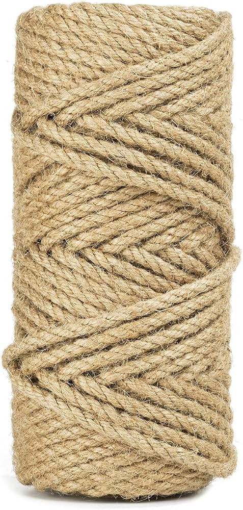 100 Feet 5mm Jute Twine, Heavy Duty Jute Rope, Natural Hemp Rope for DIY Arts Crafts, Gardening, ... | Amazon (US)