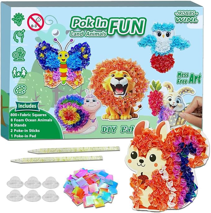 mom&myaboys Poke A Dot Art Kit - Animals Theme with bunny Snail, Lion, Owl, Squirrel, ButterflyNo... | Amazon (CA)