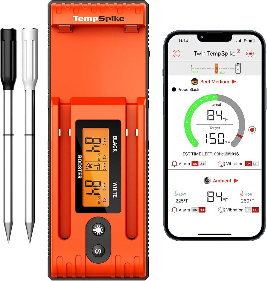 ThermoPro TempSpike Wireless Meat Thermometer with 2 Meat Probes, 500FT Bluetooth Food Thermomete... | Amazon (US)