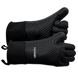 GEEKHOM Grilling Gloves, Heat Resistant Gloves BBQ Kitchen Silicone Oven Mitts, Long Waterproof N... | Amazon (US)