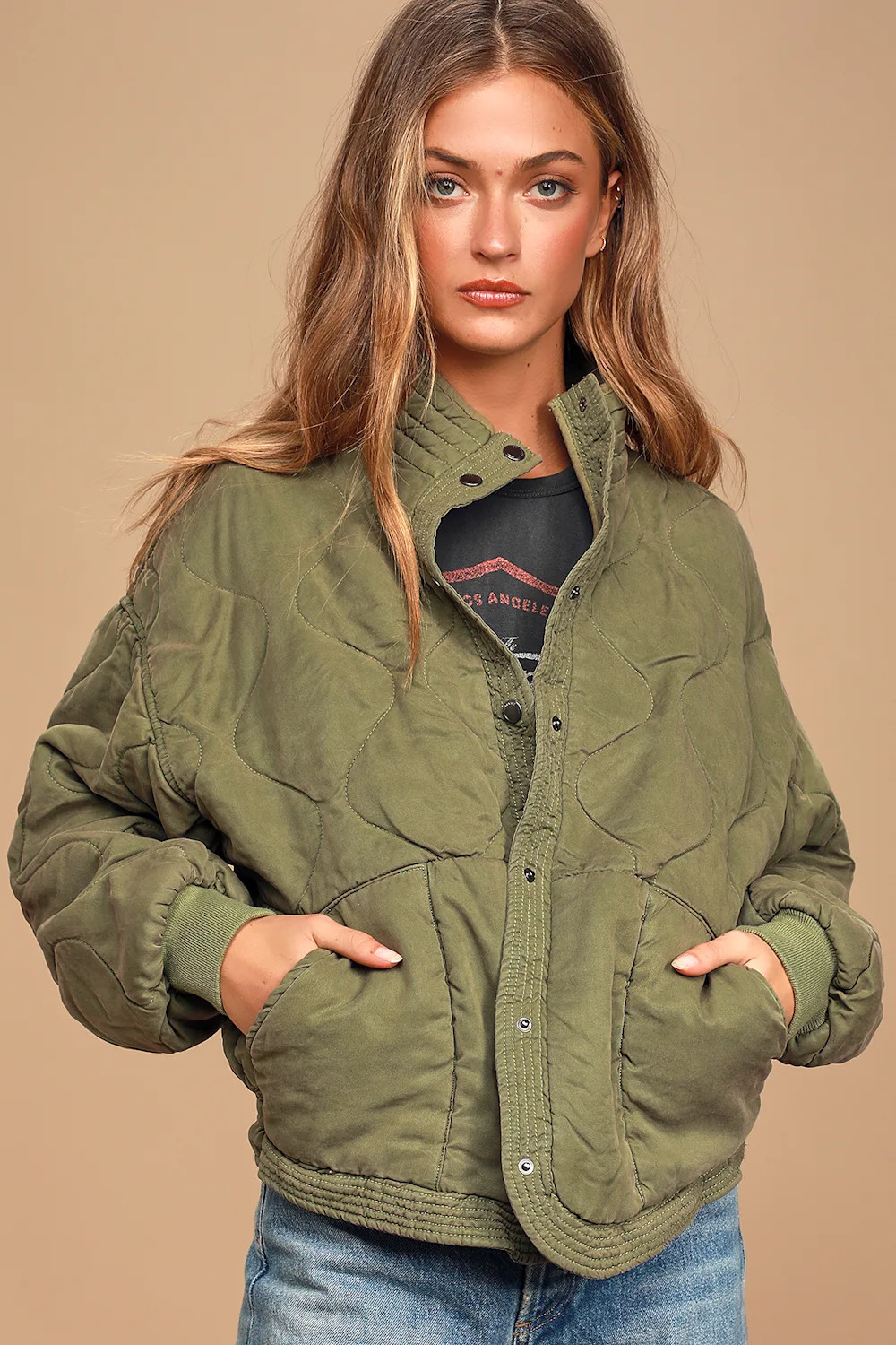 Roger That Olive Green Quilted Jacket | Lulus (US)