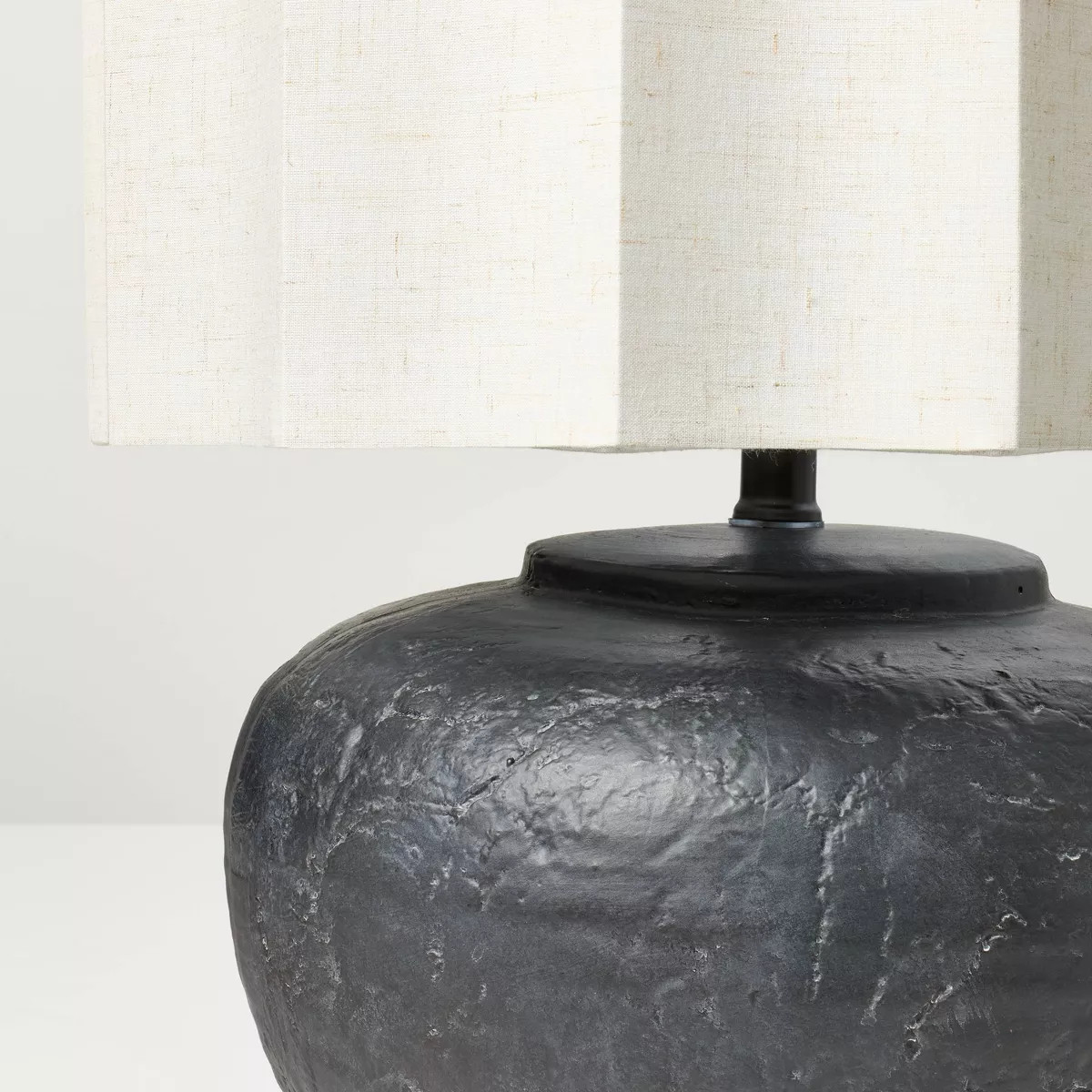 Oversized Ceramic with Fluted Shade Table Lamp Black/White - Hearth & Hand™ with Magnolia | Target
