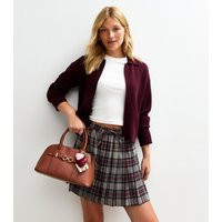 Women's Grey Checked Drawstring Waist Mini Skirt New Look | New Look (UK)