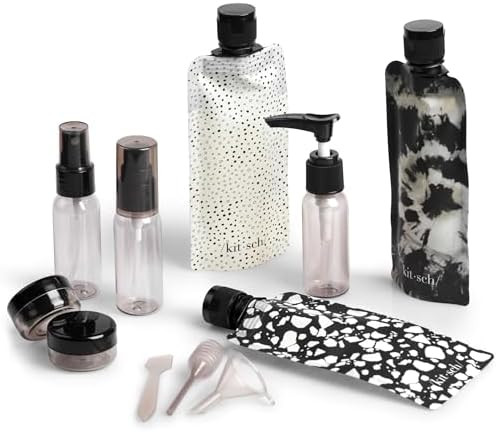 Kitsch 11 PCS Travel Bottles for Toiletries – Travel Essentials Kit for Shampoo, Conditioner, L... | Amazon (US)
