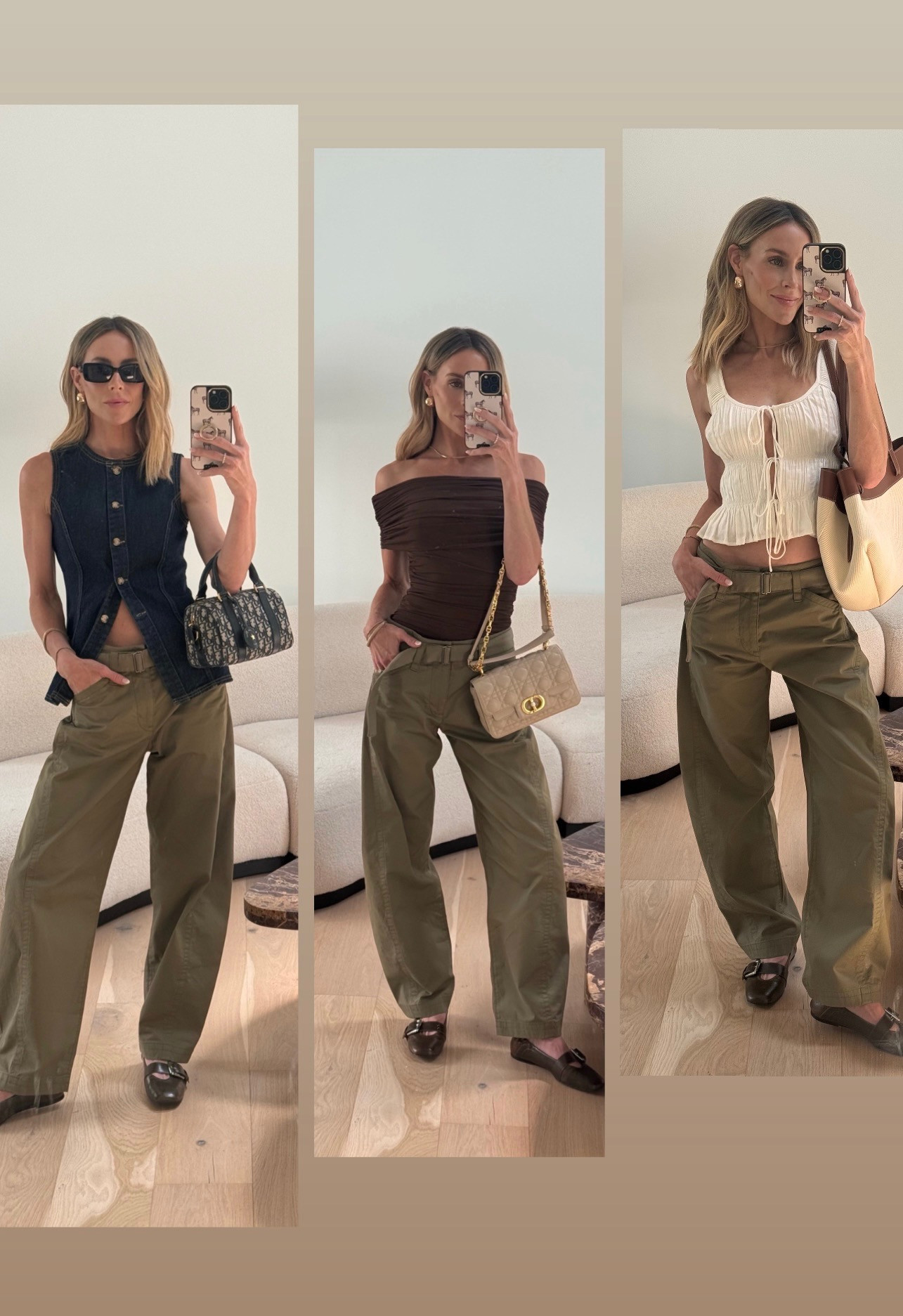 how to style these cargo barrel pants from abercrombie 3 different ways! 🤎 they are currently on sale & 50% off! 

 #LTKSaleAlert #LTKStyleTip
