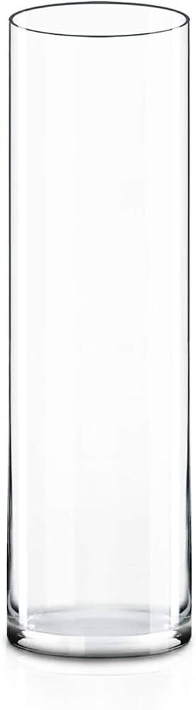 CYS Excel Clear Glass Cylinder Vase (H:16" D:4") | Multiple Size Choices Glass Flower Vase Center... | Amazon (US)