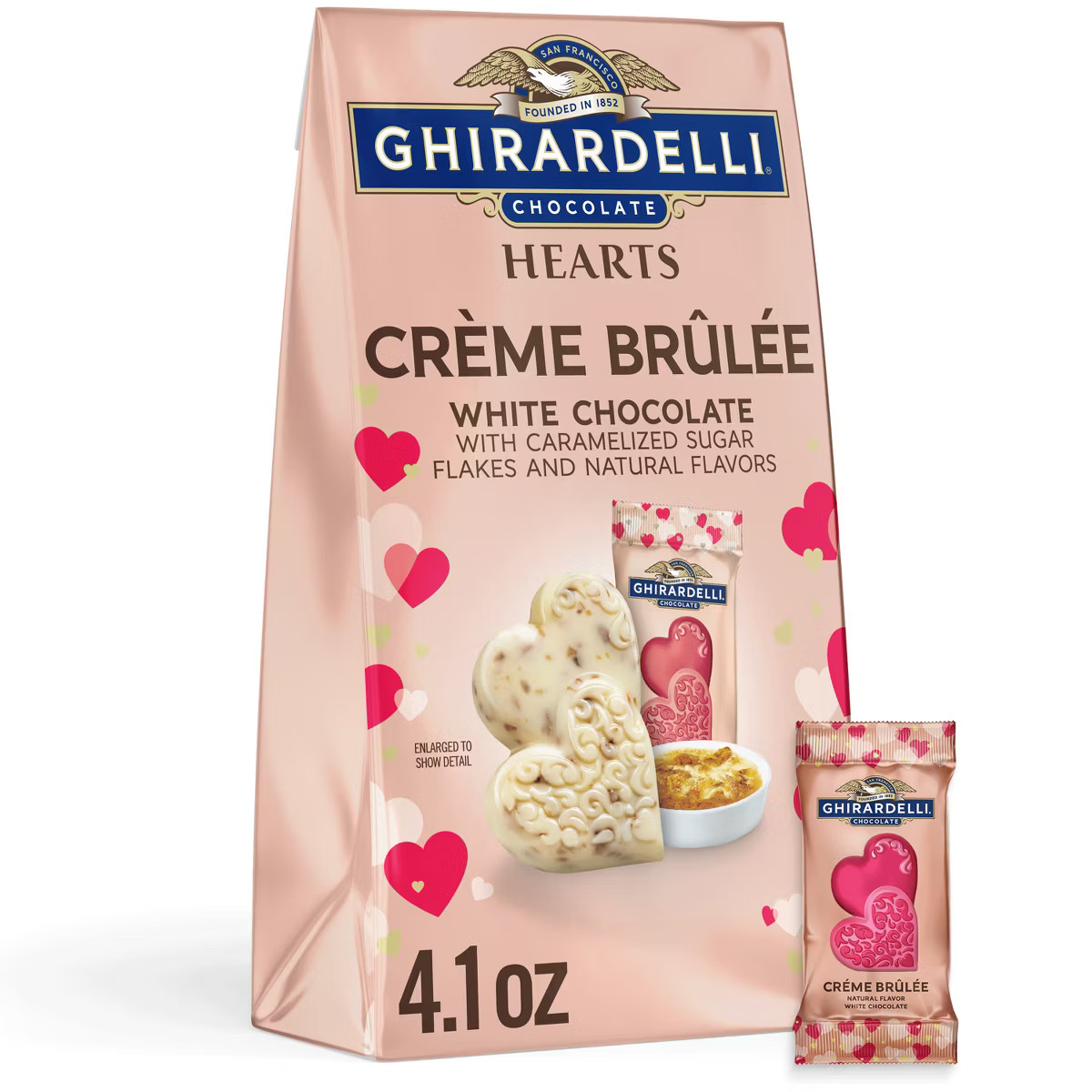 Ghirardelli Valentine's White Hearts Creme Brulee Chocolate Candy Bag - 4.1oz | Target