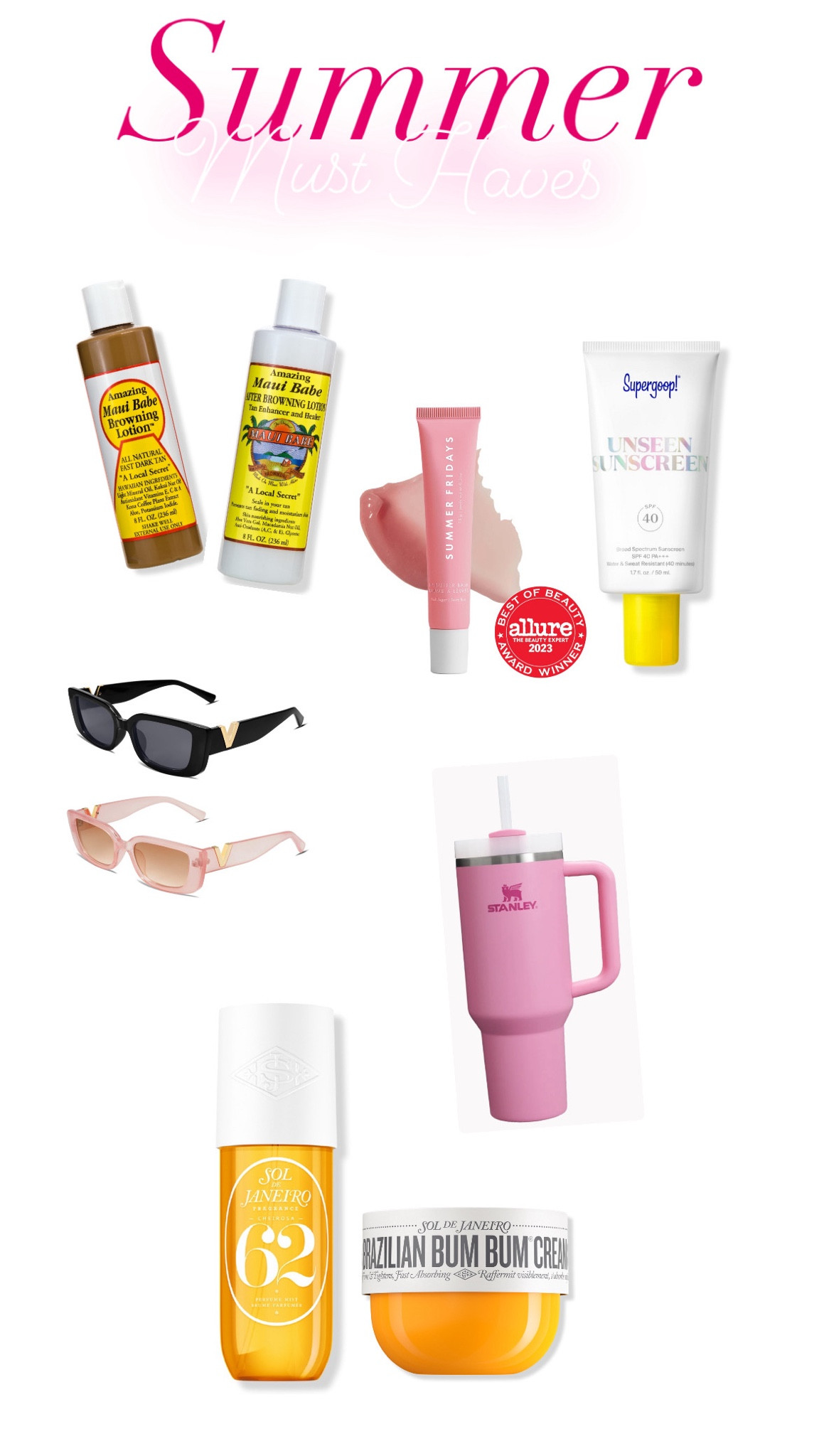 Here is all my summer faves and everything I use on the daily

The Maui Babe tanning lotion and after Tanning lotion is currently on sale!!

#LTKOver40 #LTKSummerSales #LTKFindsUnder50