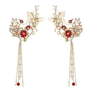 FERCAISH New Butterfly Tassel Hair Clip, Classic Style Pearl Hair Clip Hair Accessories for Tradi... | Amazon (US)