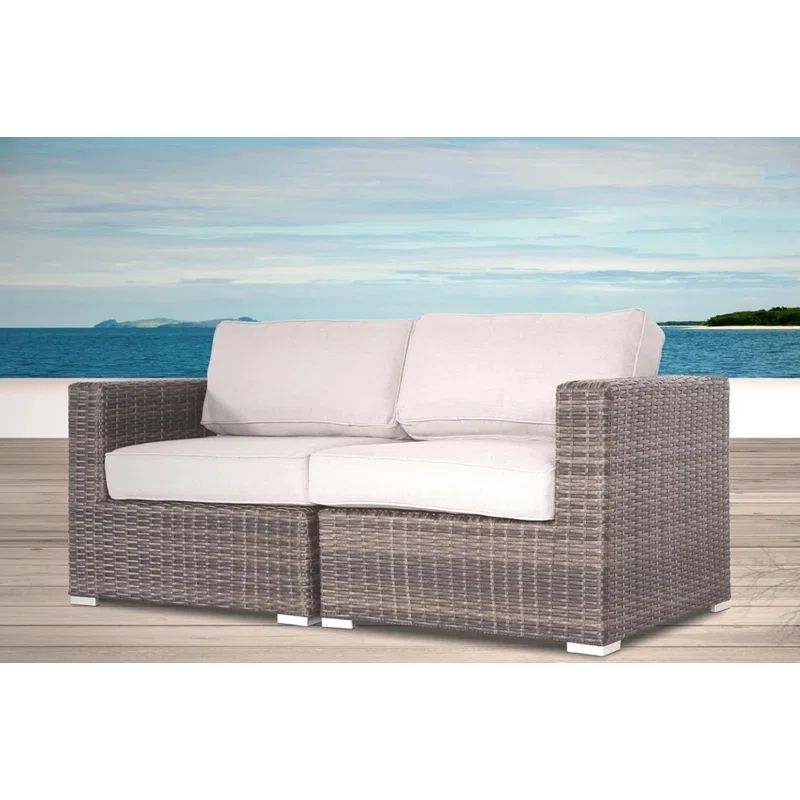 Antyone Fully Assembled 66'' Wide Outdoor Wicker Loveseat with Cushions | Wayfair North America