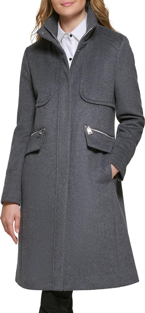 KARL LAGERFELD PARIS Officer Wool Blend Coat | Nordstromrack | Nordstrom Rack