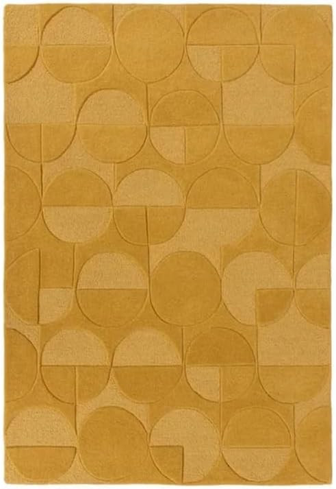Mustard Yellow Wool Hand Tufted Carpet Handmade Area Rug, for Living Room,Bedroom, Hall Room, Kit... | Amazon (US)
