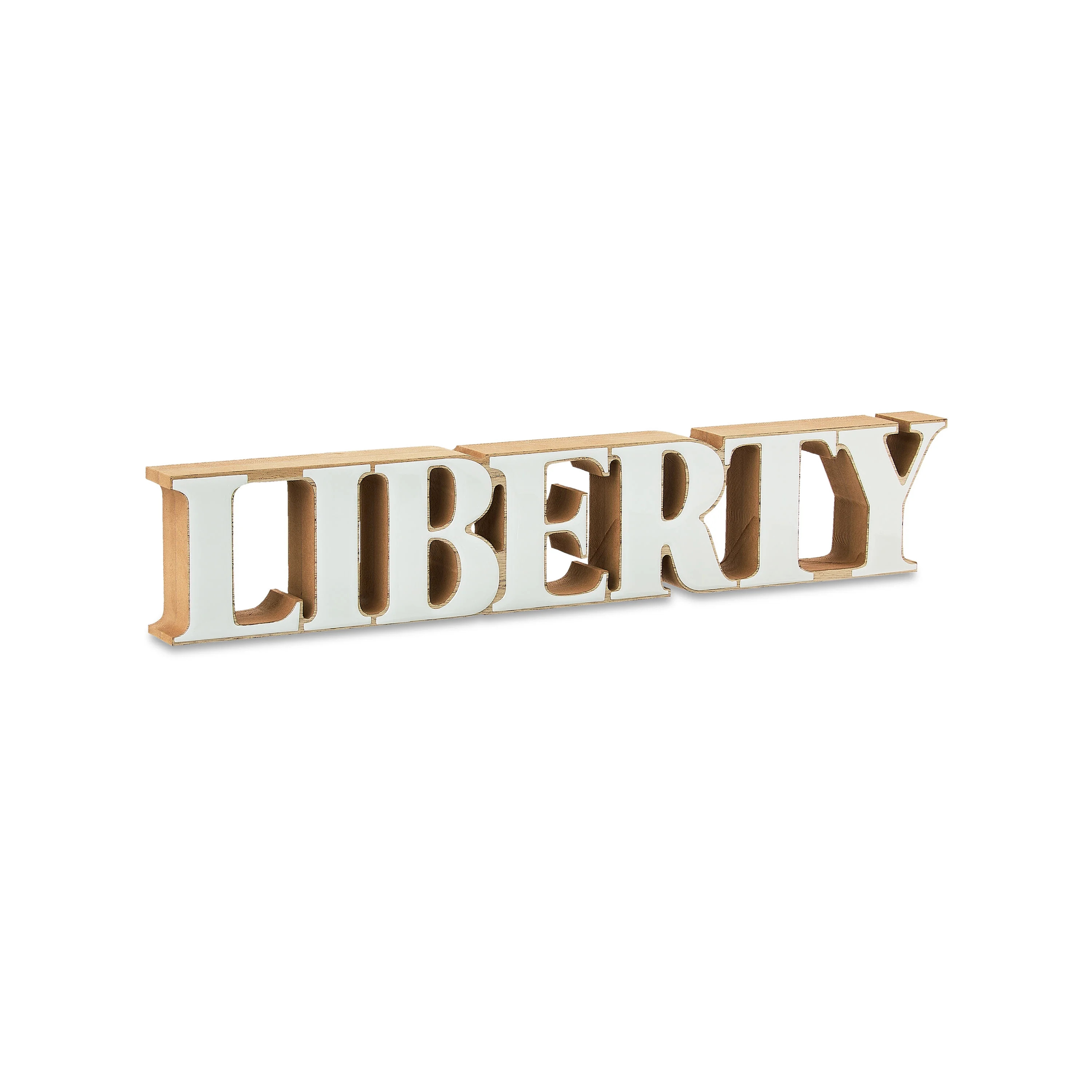 Patriotic Liberty Decor, White and Brown, 20" x 3.75", by Way To Celebrate | Walmart (US)