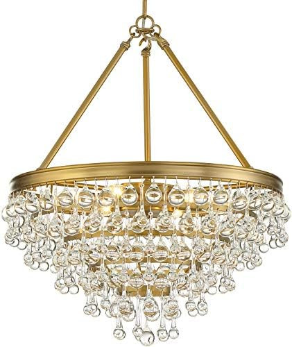 Crystorama Chandelier Calypso 6 Light Crystal Teardrop Vibrant Gold | Amazon (US)