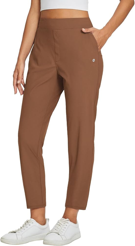 baleaf Womens Travel Pants Lightweight Stretch with Zipper Pockets Petite Ankle Dressy Golf Work ... | Amazon (US)