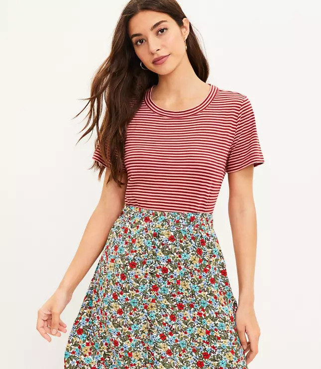 Striped Everyday Crew Tee | LOFT