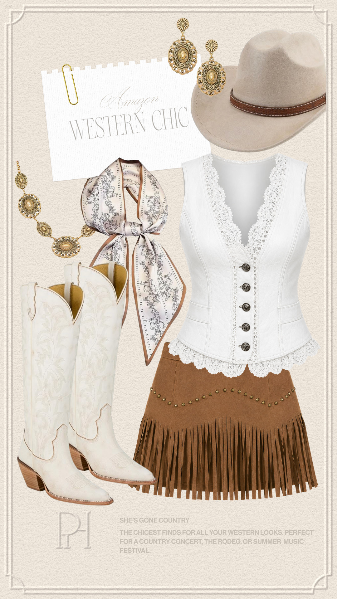 Amazon finds for all your western outfit needs this summer!

Wester chic, country outfit, country look, summer fashion, summer style, summer outfit, summer looks, country looks, western looks, cowgirl hat, fringe skirt, western skirt, suede skirt, white blouse, sleeveless blouse, white top, tank top, silk scarf, western jewelry, country accessories, white cowgirl boots, cowboy boots, cowboy hat, country concert outfit, country concert look, rodeo outfit, rodeo style, rodeo look, music festival outfit, music festival look 

 #LTKgrwm #LTKootd #LTKTall