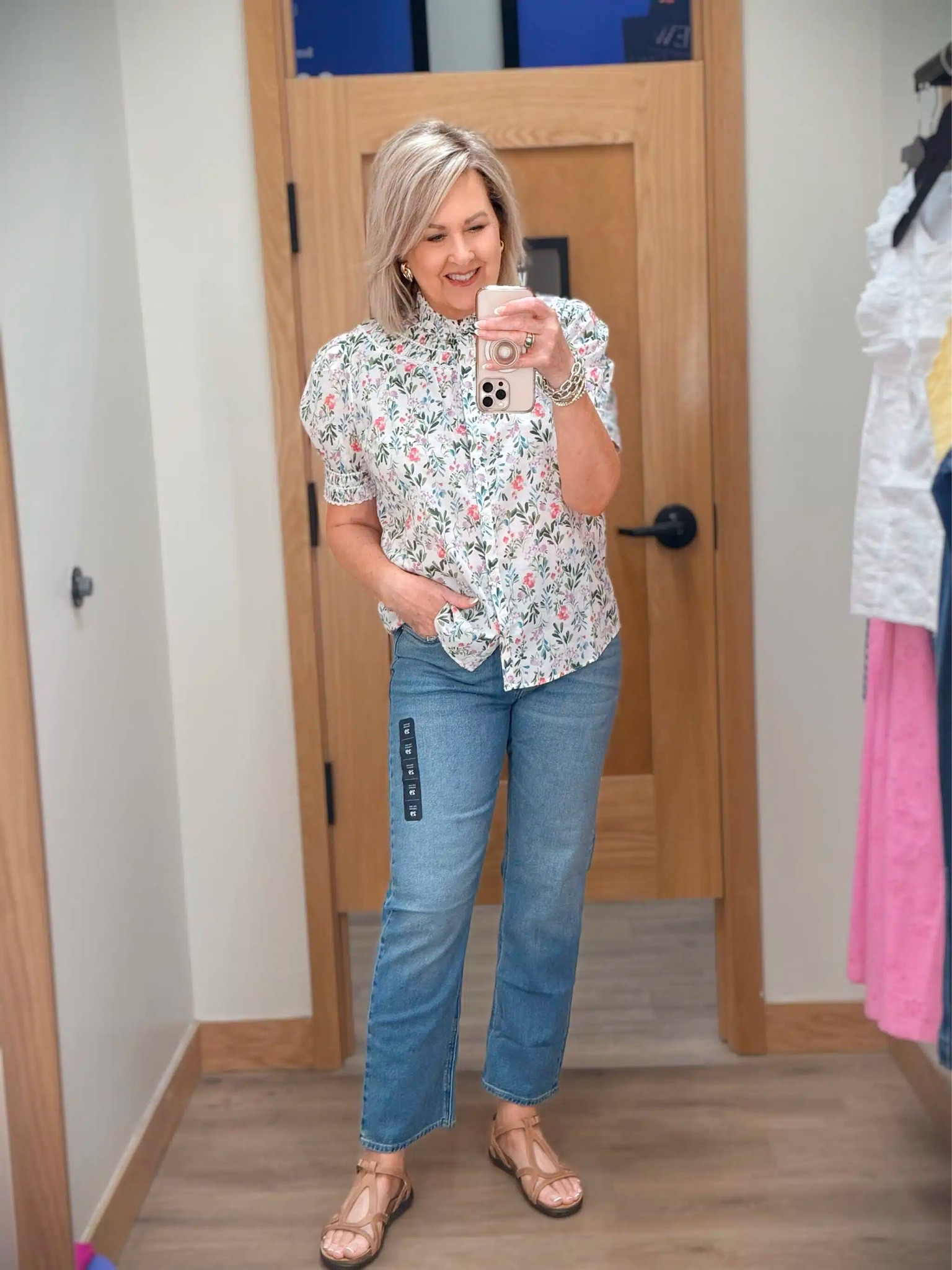 J Crew Factory finds for Spring! Ruffled blouse size medium and jeans size 29.

#LTKWorkwear #LTKOver40 #LTKootd