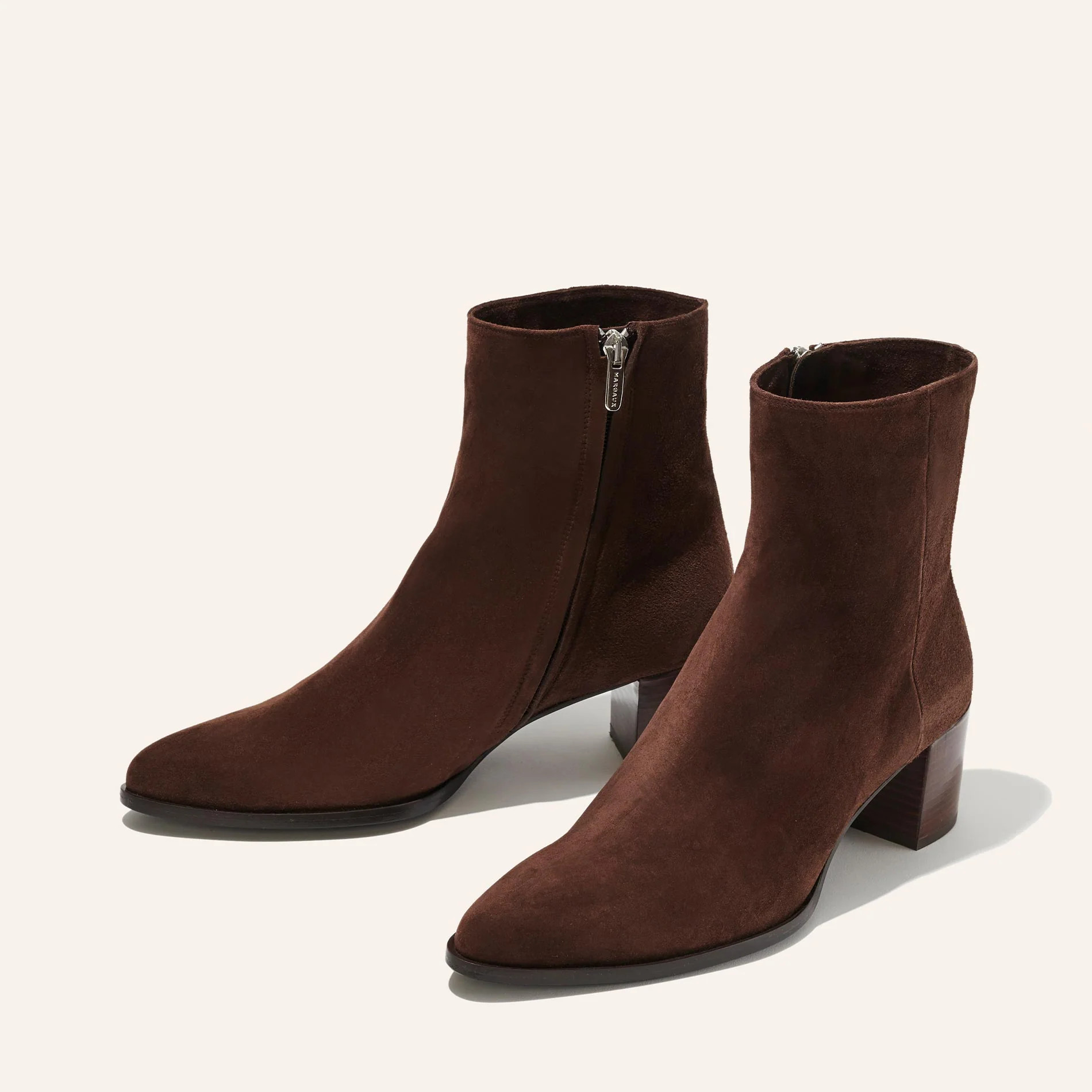 Brown Suede Ankle Boots With Pointed Toe | The Downtown Boot | Margaux